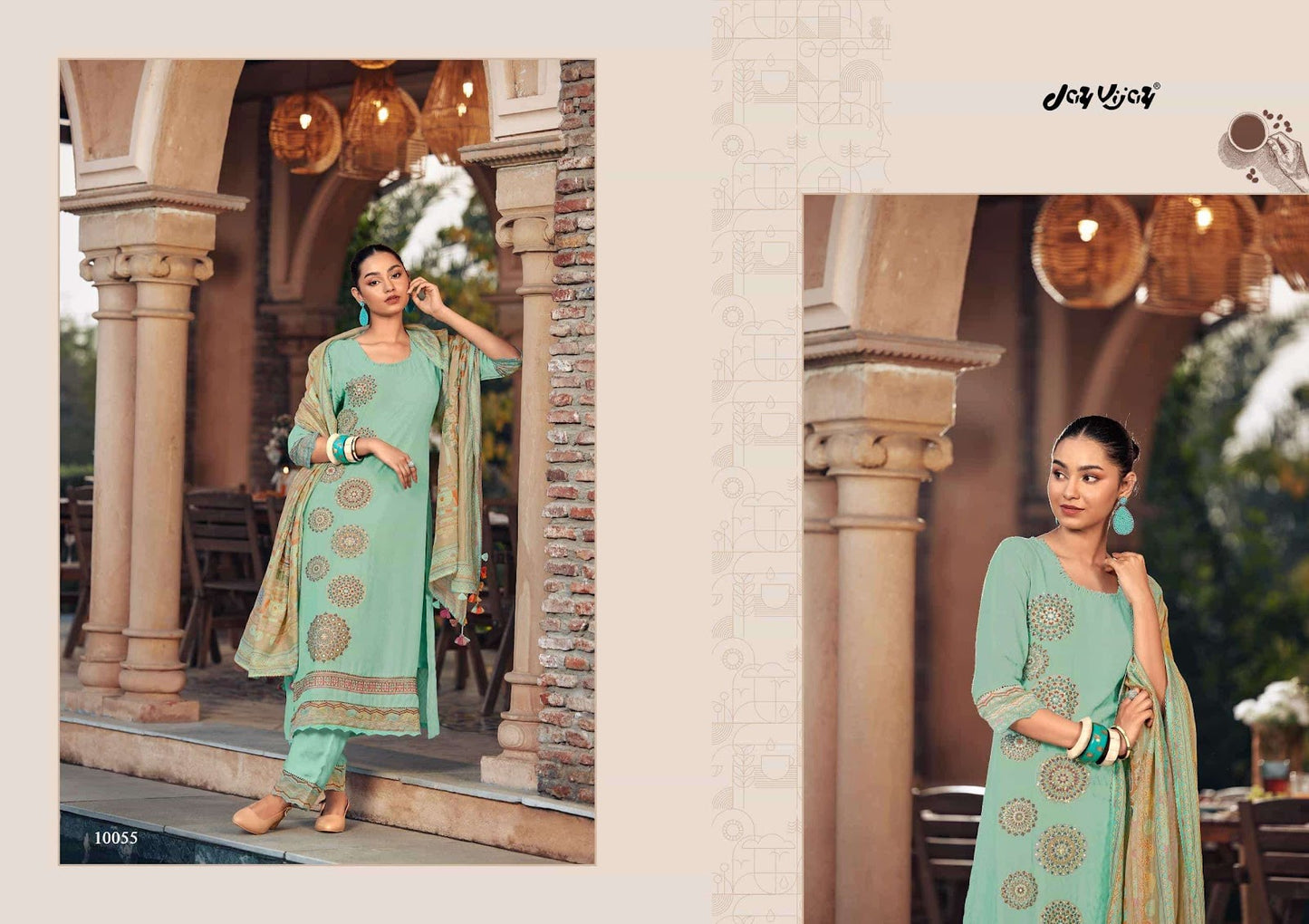 Shamyana Jay Vijay Silk Jacquard Pant Style Suits Exporter