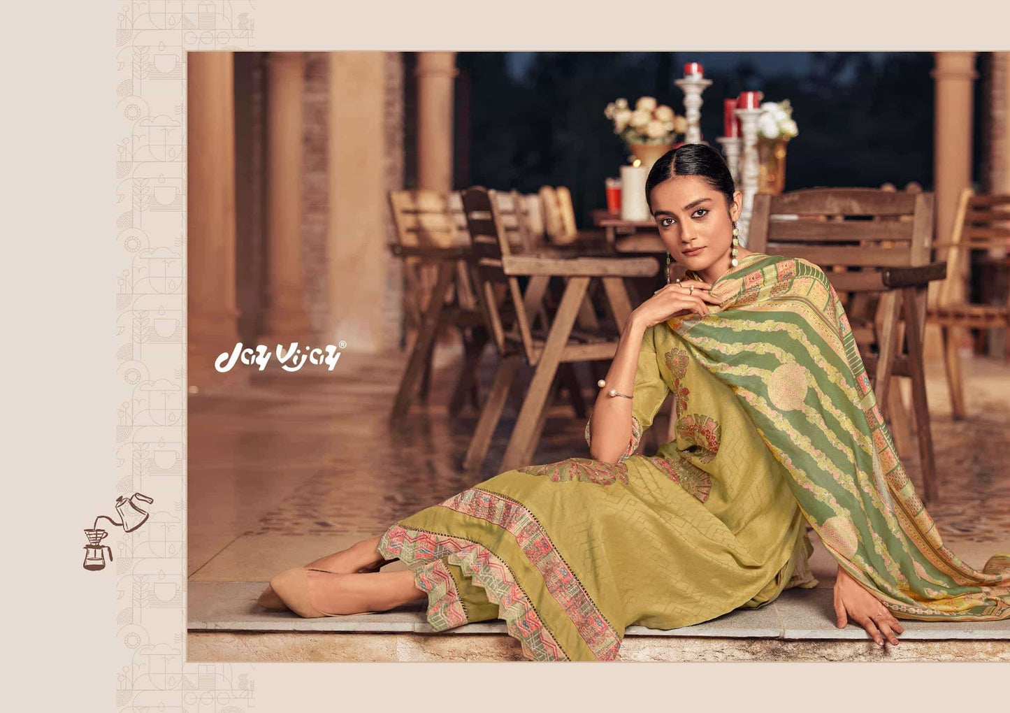 Shamyana Jay Vijay Silk Jacquard Pant Style Suits Exporter