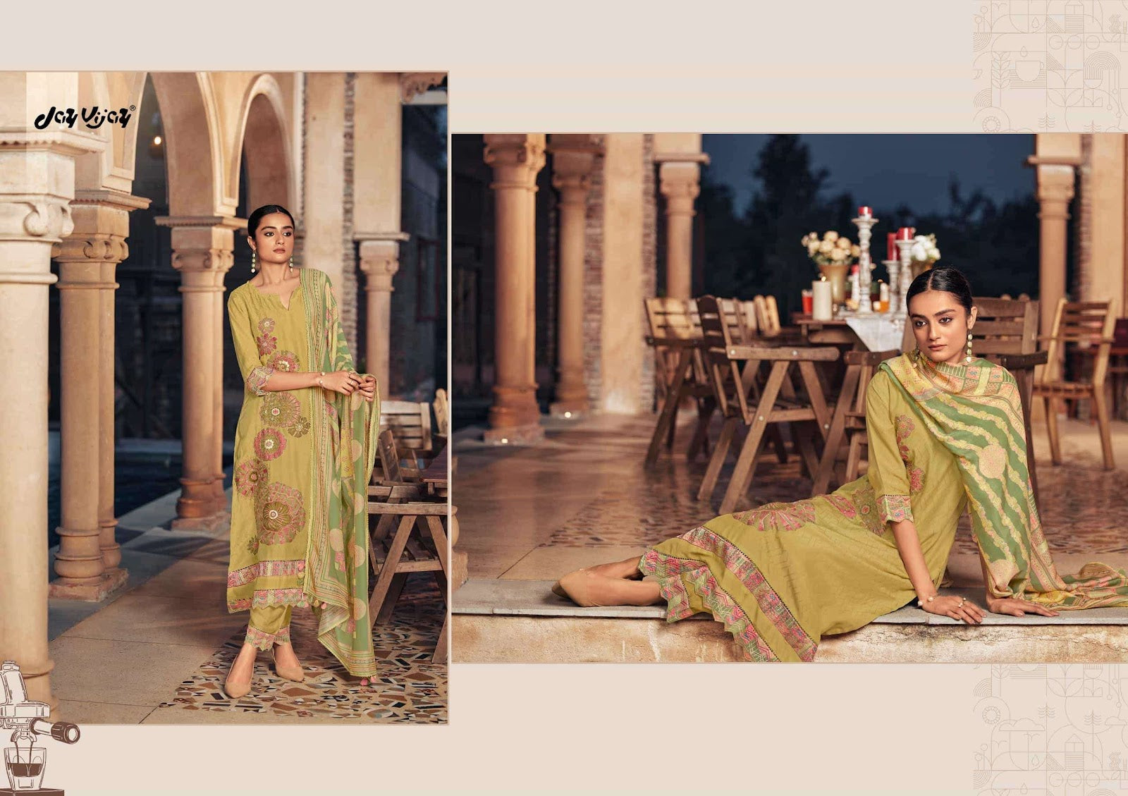 Shamyana Jay Vijay Silk Jacquard Pant Style Suits Exporter
