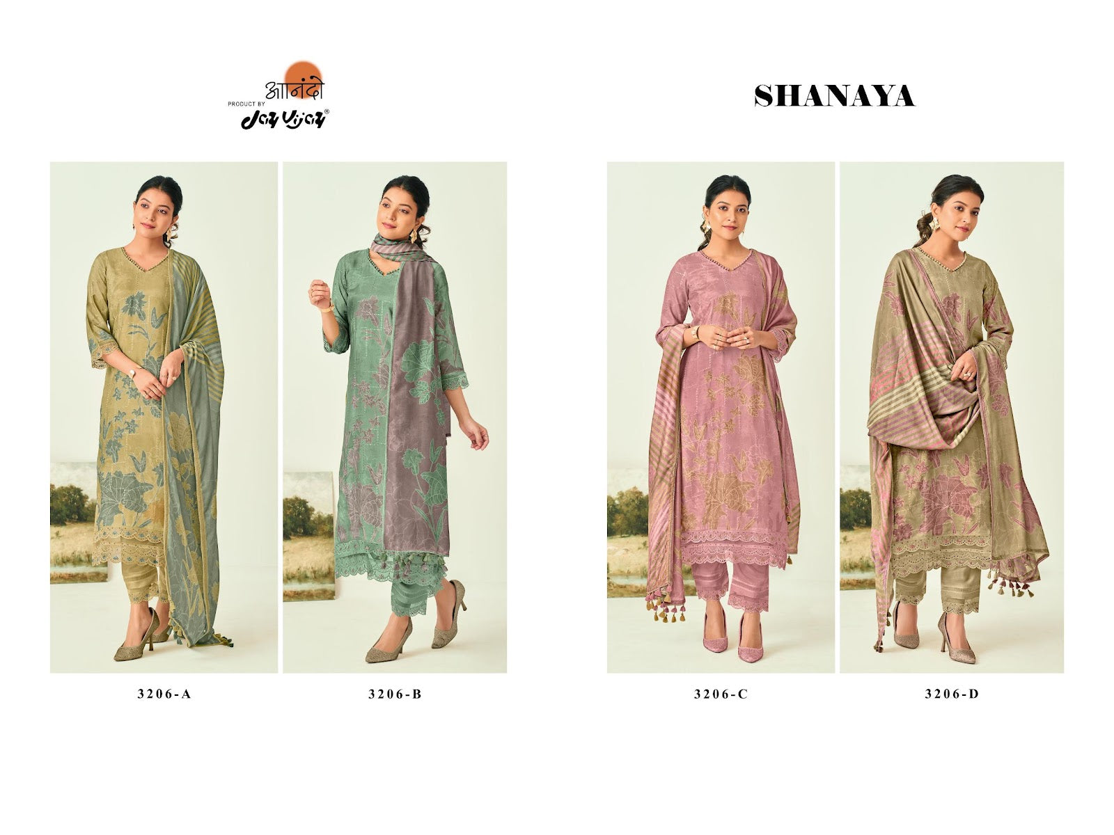 Shanaya 3206 Jay Vijay Muslin Silk Pant Style Suits Supplier India