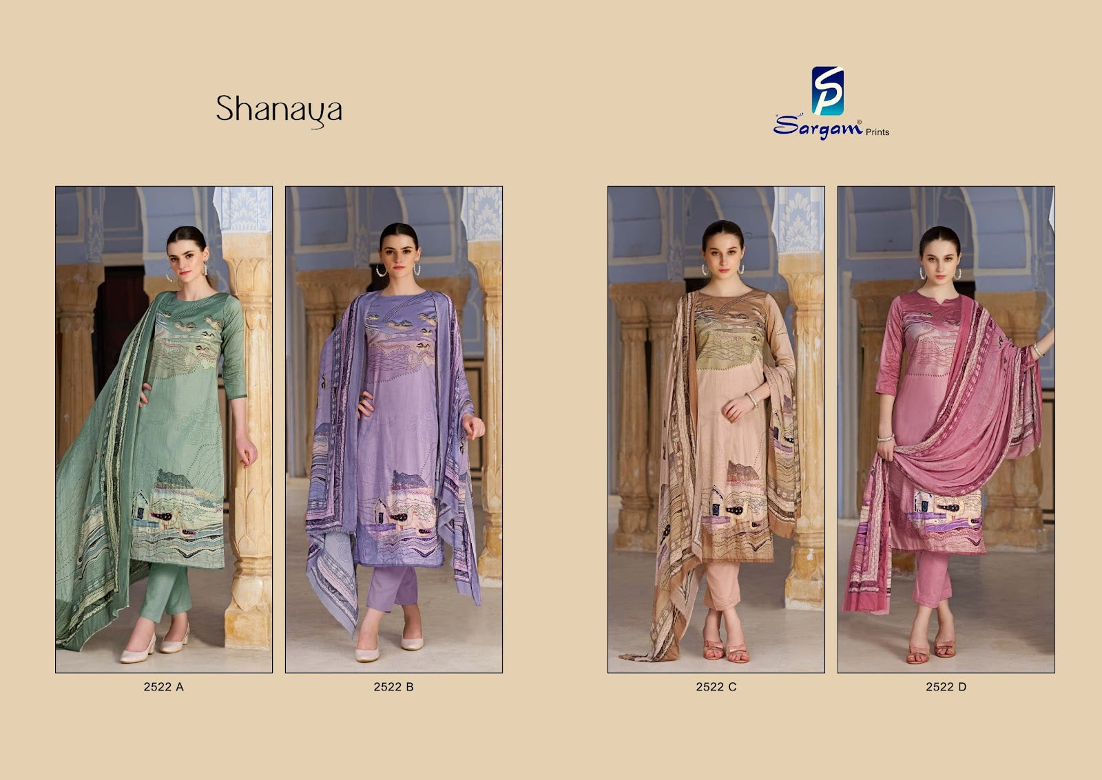 Shanaya Sargam Prints Pure Jam Pant Style Suits Supplier India