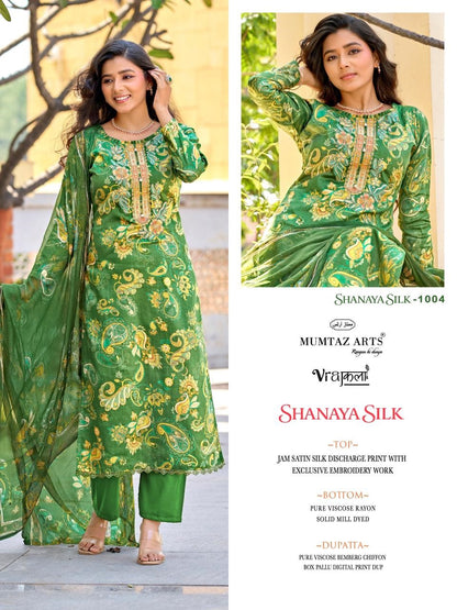 Shanaya Silk Mumtaz Arts Jam Satin Karachi Salwar Suits Exporter