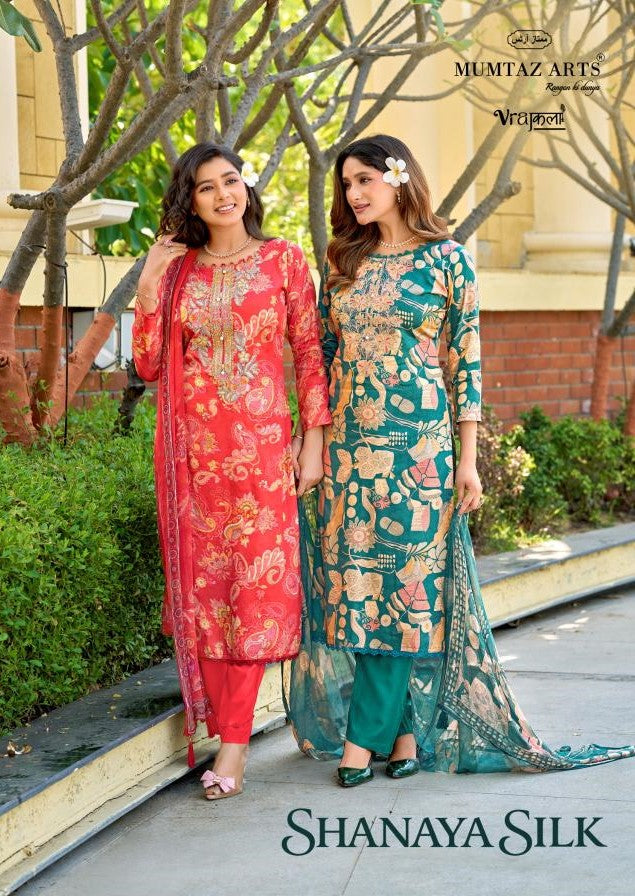 Shanaya Silk Mumtaz Arts Jam Satin Karachi Salwar Suits Exporter