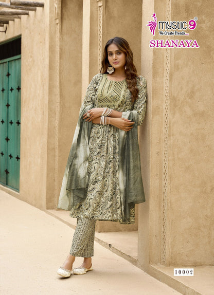 Shanaya Vol 10 Mystic 9 Heavy Rayon Readymade Pant Style Suits Wholesaler Gujarat