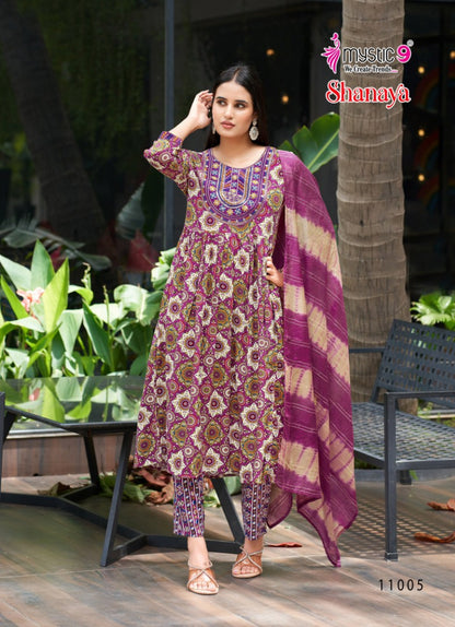 Shanaya Vol 11 Mystic 9 Rayon Foil Readymade Anarkali Suits Wholesaler Gujarat