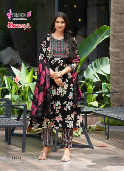 Shanaya Vol 11 Mystic 9 Rayon Foil Readymade Anarkali Suits Wholesaler Gujarat