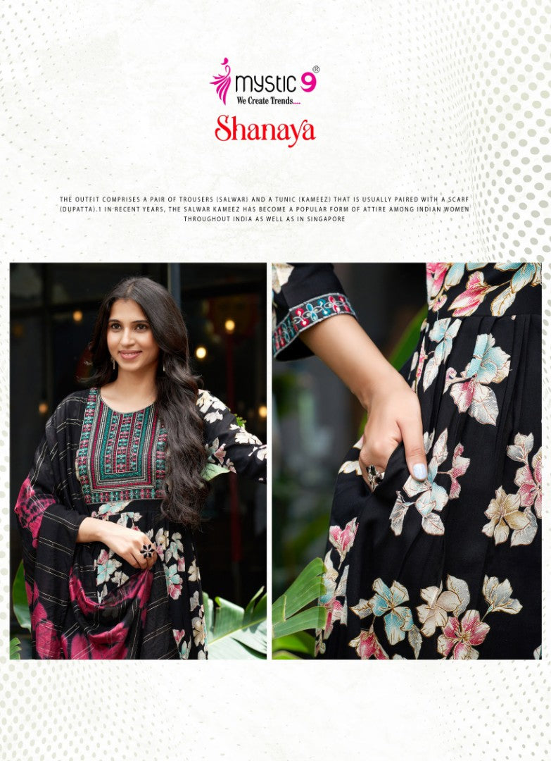 Shanaya Vol 11 Mystic 9 Rayon Foil Readymade Anarkali Suits Wholesaler Gujarat