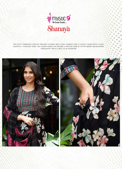 Shanaya Vol 11 Mystic 9 Rayon Foil Readymade Anarkali Suits Wholesaler Gujarat