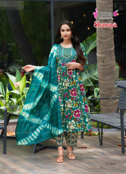 Shanaya Vol 11 Mystic 9 Rayon Foil Readymade Anarkali Suits Wholesaler Gujarat