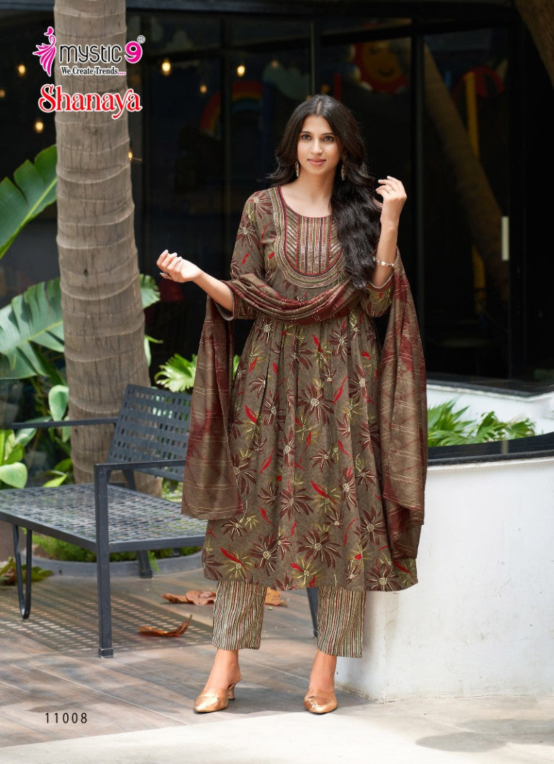 Shanaya Vol 11 Mystic 9 Rayon Foil Readymade Anarkali Suits Wholesaler Gujarat