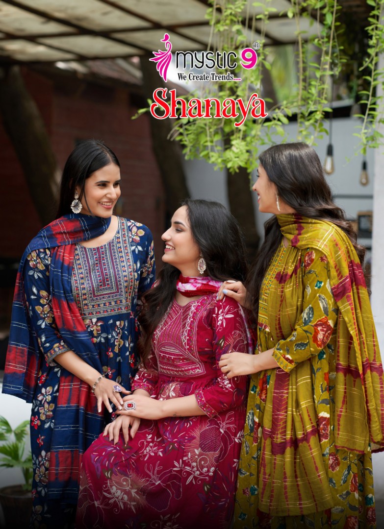 Shanaya Vol 11 Mystic 9 Rayon Foil Readymade Anarkali Suits