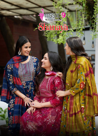 Shanaya Vol 11 Mystic 9 Rayon Foil Readymade Anarkali Suits Wholesaler Gujarat