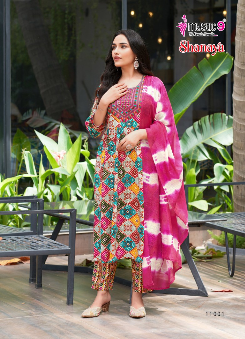 Shanaya Vol 11 Mystic 9 Rayon Foil Readymade Anarkali Suits Wholesaler Gujarat