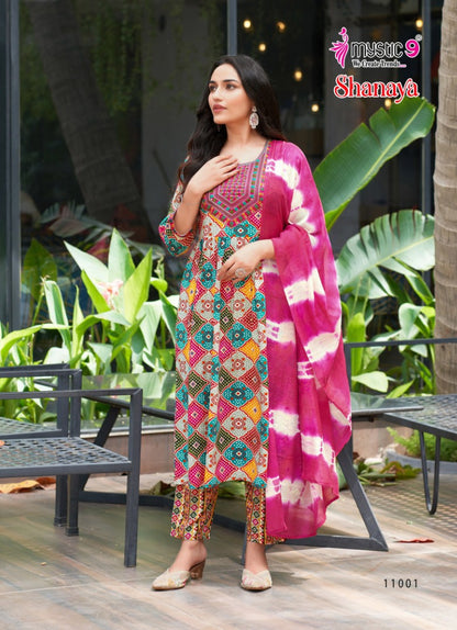 Shanaya Vol 11 Mystic 9 Rayon Foil Readymade Anarkali Suits Wholesaler Gujarat