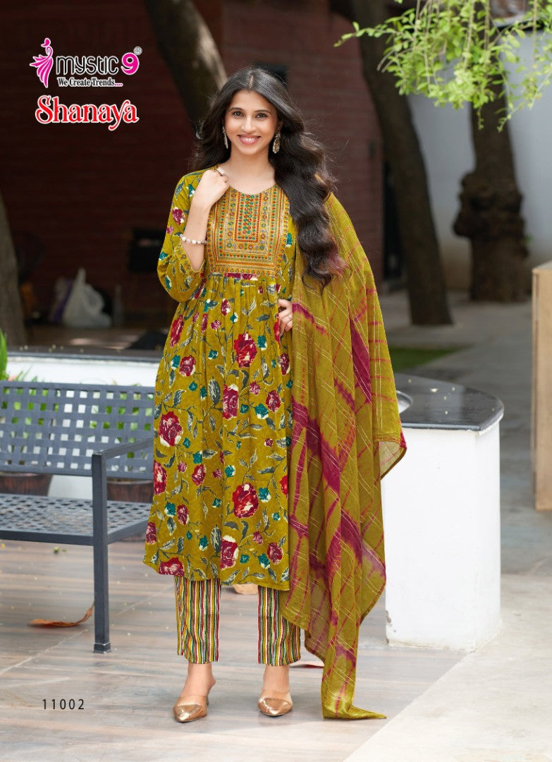 Shanaya Vol 11 Mystic 9 Rayon Foil Readymade Anarkali Suits