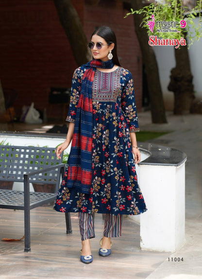 Shanaya Vol 11 Mystic 9 Rayon Foil Readymade Anarkali Suits Wholesaler Gujarat