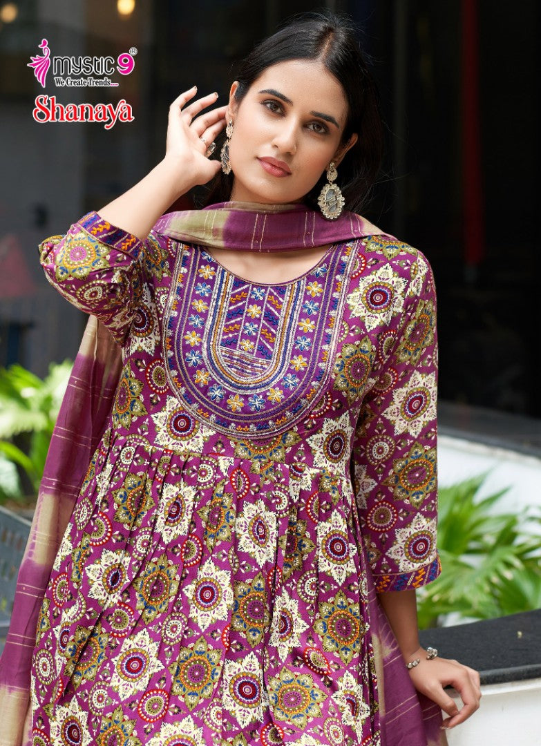 Shanaya Vol 11 Mystic 9 Rayon Foil Readymade Anarkali Suits Wholesaler Gujarat
