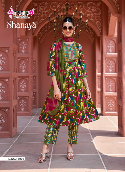 Shanaya Vol 13 Mystic 9 Rayon Readymade Pant Style Suits Manufacturer Ahmedabad