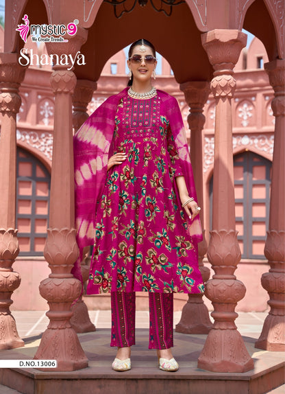 Shanaya Vol 13 Mystic 9 Rayon Readymade Pant Style Suits Manufacturer Ahmedabad