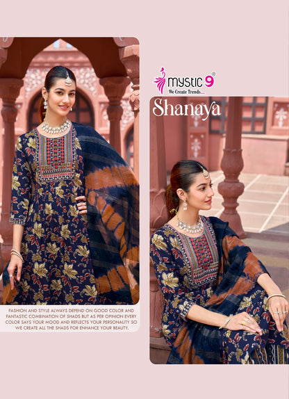 Shanaya Vol 13 Mystic 9 Rayon Readymade Pant Style Suits Manufacturer Ahmedabad