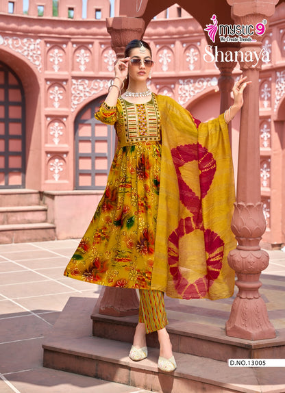 Shanaya Vol 13 Mystic 9 Rayon Readymade Pant Style Suits Manufacturer Ahmedabad