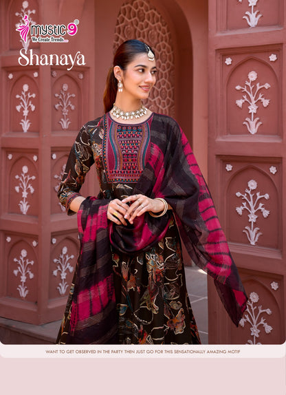Shanaya Vol 13 Mystic 9 Rayon Readymade Pant Style Suits Manufacturer Ahmedabad