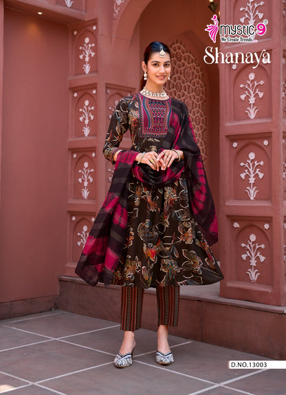Shanaya Vol 13 Mystic 9 Rayon Readymade Pant Style Suits Manufacturer Ahmedabad