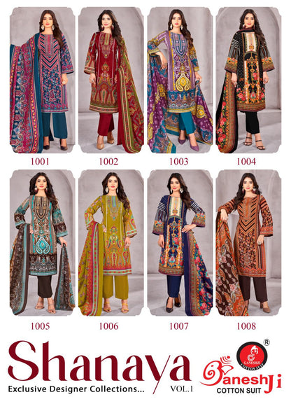 Shanaya Vol 1 Ganeshji Heavy Cotton Karachi Salwar Suits Manufacturer India