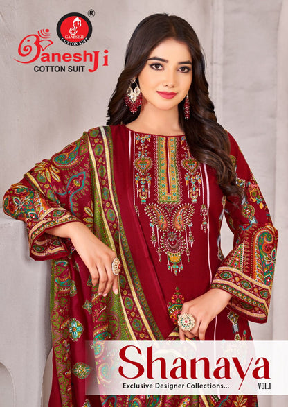 Shanaya Vol 1 Ganeshji Heavy Cotton Karachi Salwar Suits Manufacturer India