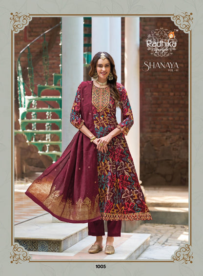 Shanaya Vol 1 Radhika Lifestyle Milano Readymade Anarkali Suits Exporter