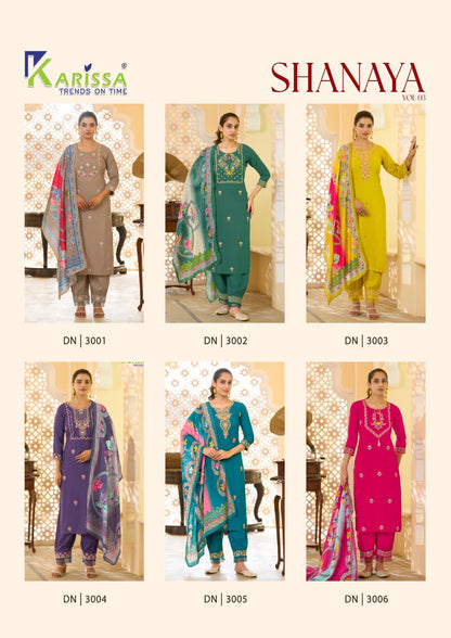 Shanaya Vol 3 Karissa Liva Rayon Readymade Suits Exporter