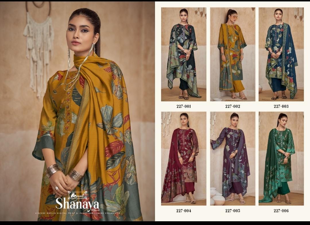 Shanaya Vol 3 Kesar Muslin Pant Style Suits Wholesale
