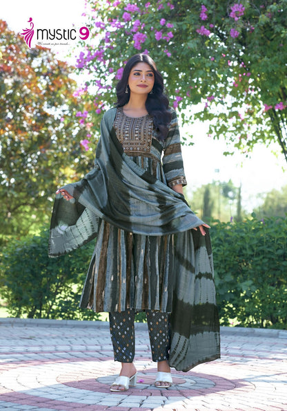 Shanaya Vol 3 Mystic 9 Reyon Readymade Pant Style Suits Wholesaler Ahmedabad