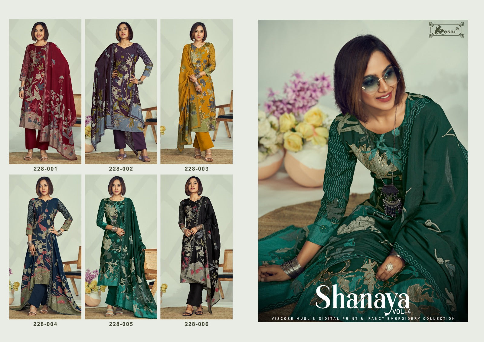 Shanaya Vol 4 Kesar Muslin Pant Style Suits Exporter