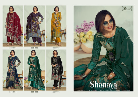 Shanaya Vol 4 Kesar Muslin Pant Style Suits Exporter