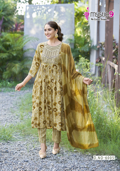 Shanaya Vol 6 Mystic 9 Reyon Readymade Pant Style Suits Exporter Ahmedabad