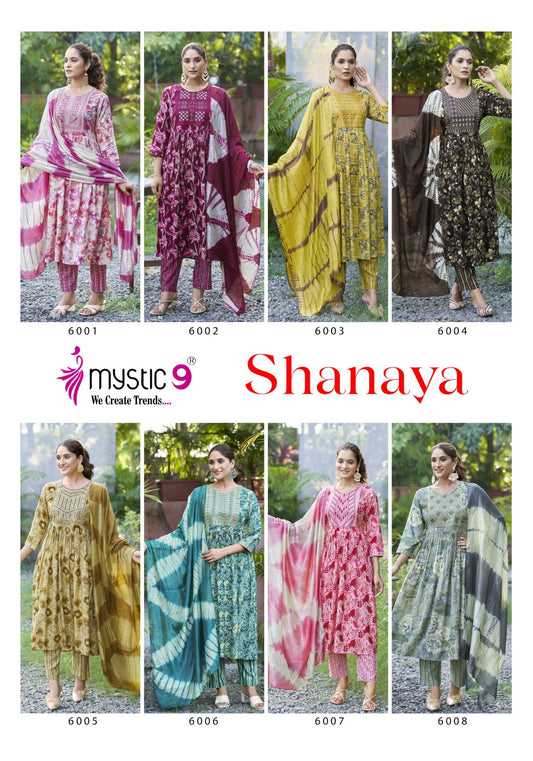 Shanaya Vol 6 Mystic 9 Reyon Readymade Pant Style Suits Exporter Ahmedabad