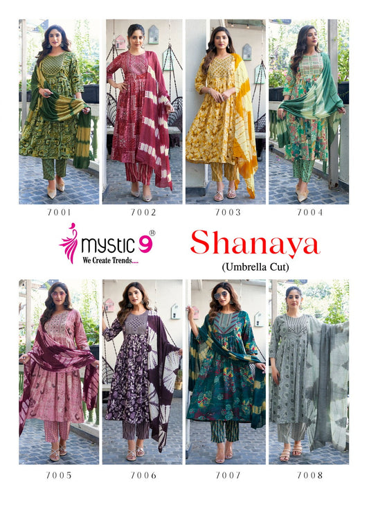 Shanaya Vol 7 Mystic 9 Reyon Readymade Pant Style Suits Supplier