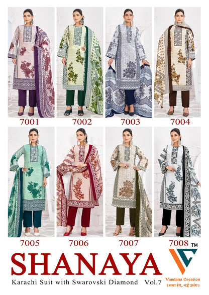 Shanaya Vol 7 Vandana Creation Mix Cotton Karachi Salwar Suits Wholesaler Gujarat