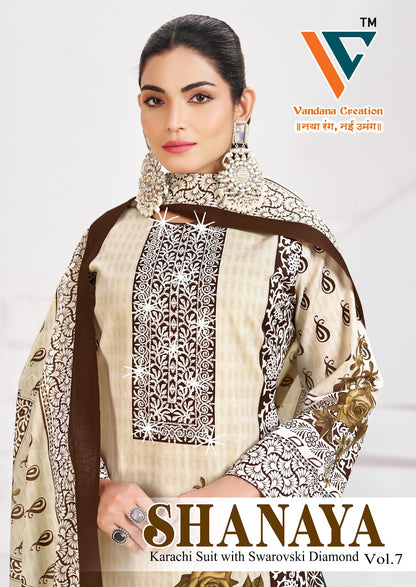 Shanaya Vol 7 Vandana Creation Mix Cotton Karachi Salwar Suits Wholesaler Gujarat