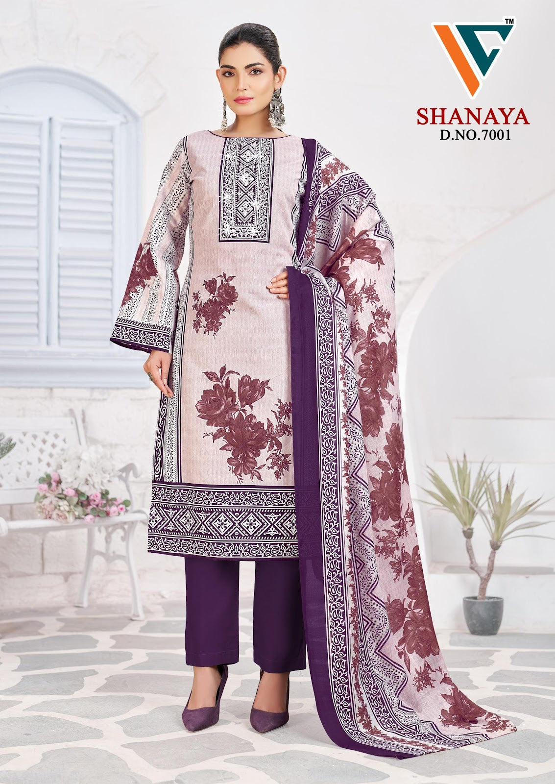 Shanaya Vol 7 Vandana Creation Mix Cotton Karachi Salwar Suits Wholesaler Gujarat