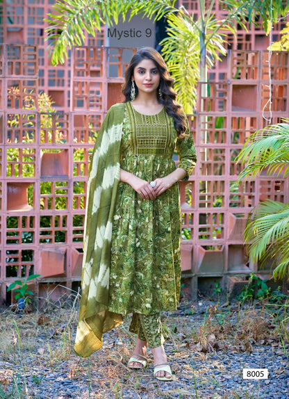 Shanaya Vol 8 Mystic 9 Reyon Readymade Pant Style Suits Wholesaler Ahmedabad