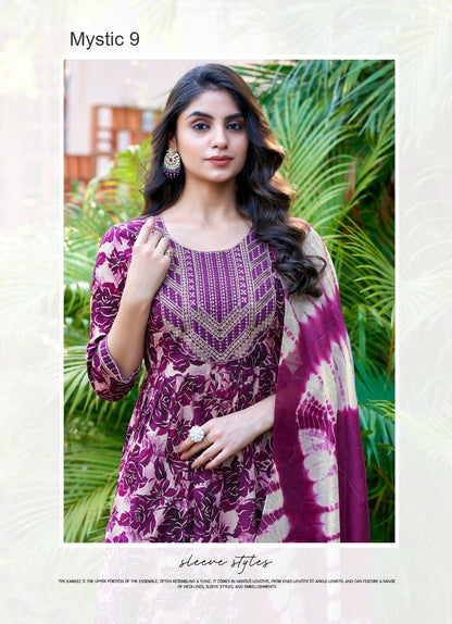 Shanaya Vol 8 Mystic 9 Reyon Readymade Pant Style Suits Wholesaler Ahmedabad