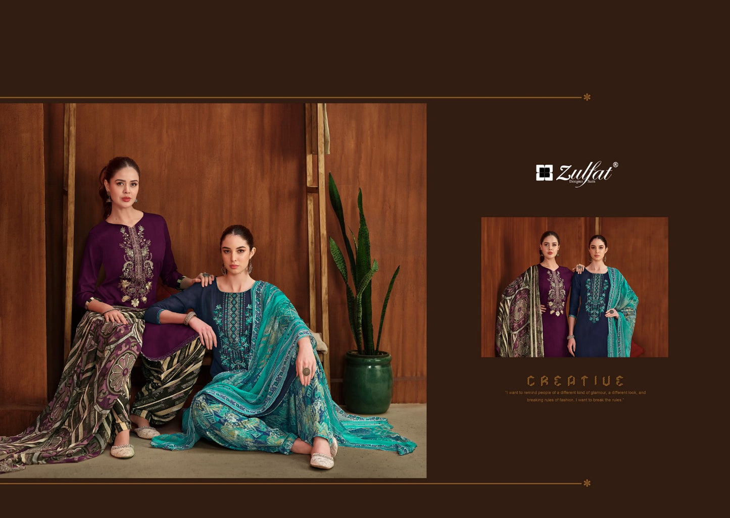 Shanaya Zulfat Designer Jaam Cotton Salwar Suits