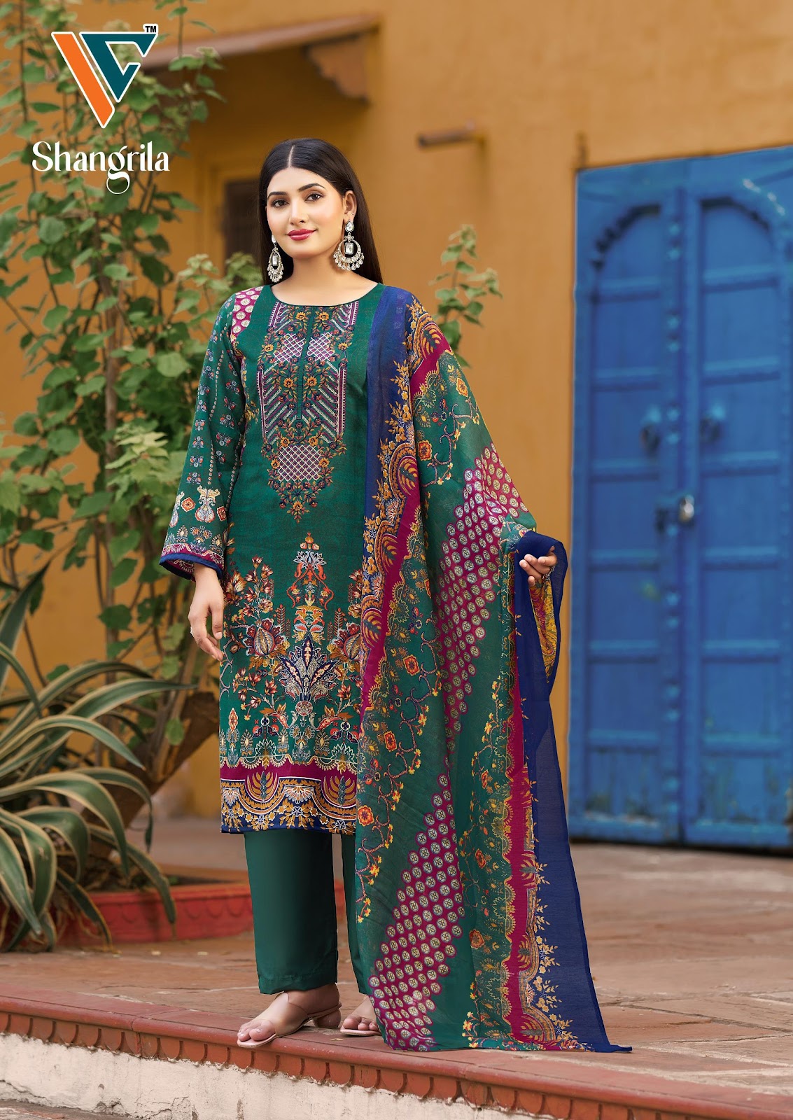 Shangrila Vol 1 Vandana Creation Reyon Karachi Salwar Suits Manufacturer Ahmedabad