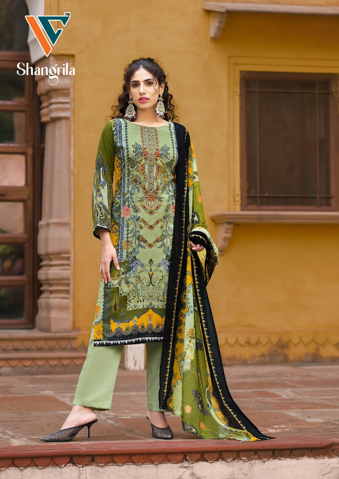Shangrila Vol 1 Vandana Creation Reyon Karachi Salwar Suits Manufacturer Ahmedabad