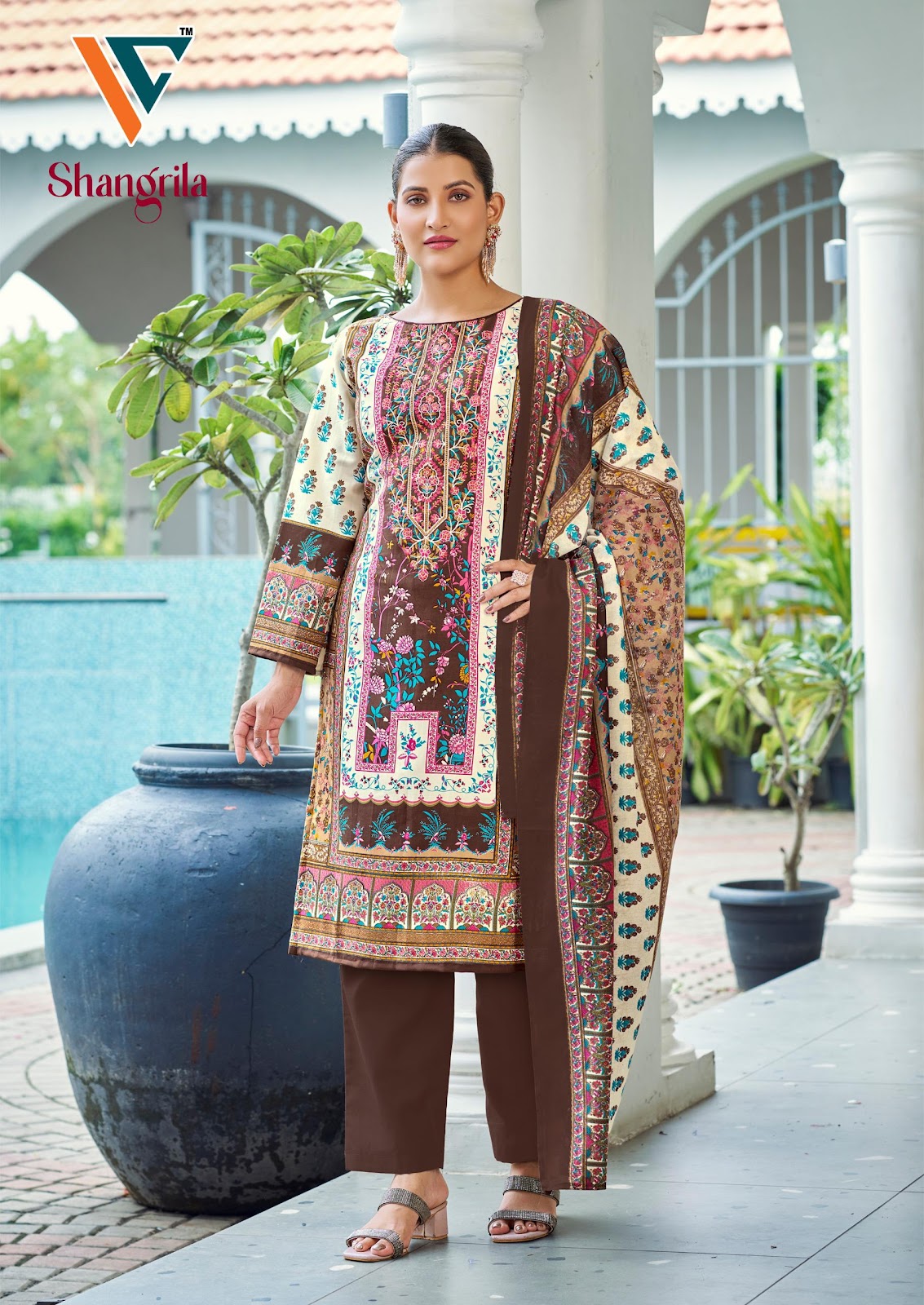 Shangrila Vol 2 Vandana Creation Reyon Karachi Salwar Suits Wholesaler Ahmedabad