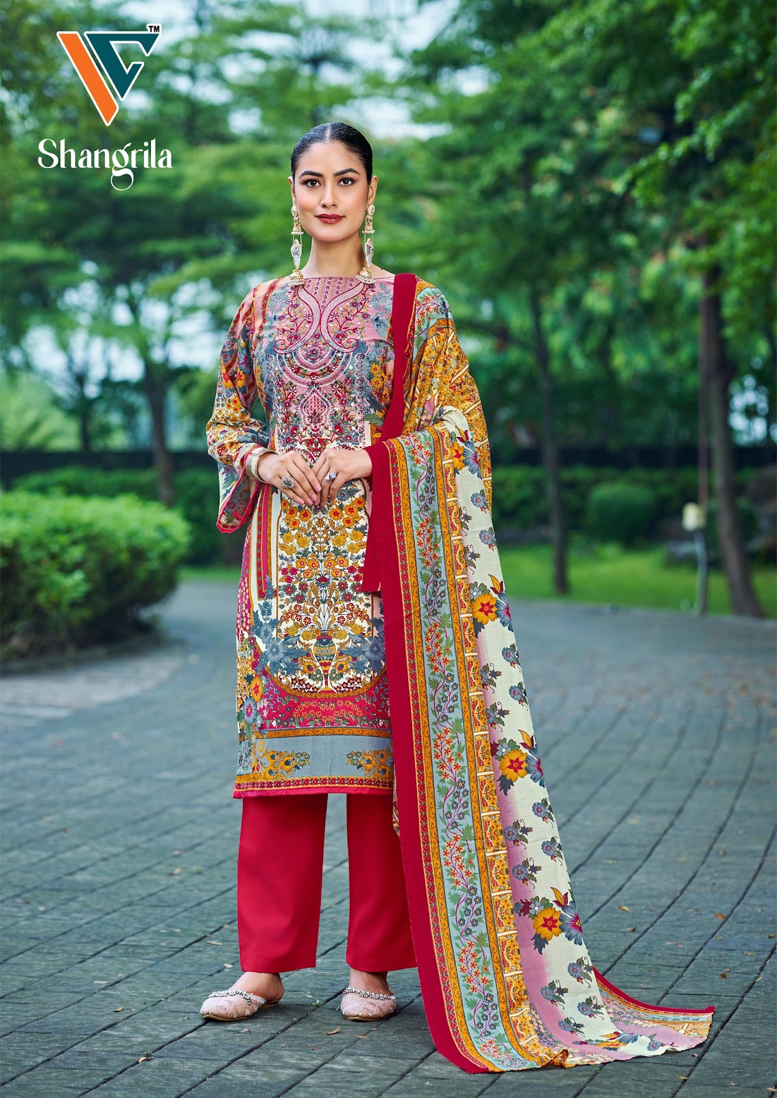 Shangrila Vol 2 Vandana Creation Reyon Karachi Salwar Suits Wholesaler Ahmedabad