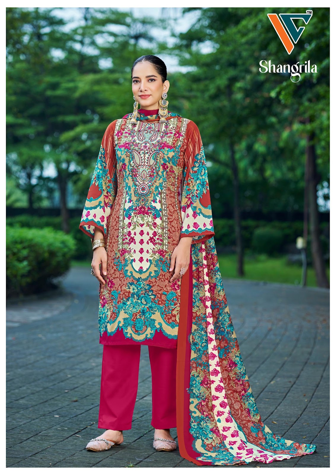 Shangrila Vol 2 Vandana Creation Reyon Karachi Salwar Suits Wholesaler Ahmedabad
