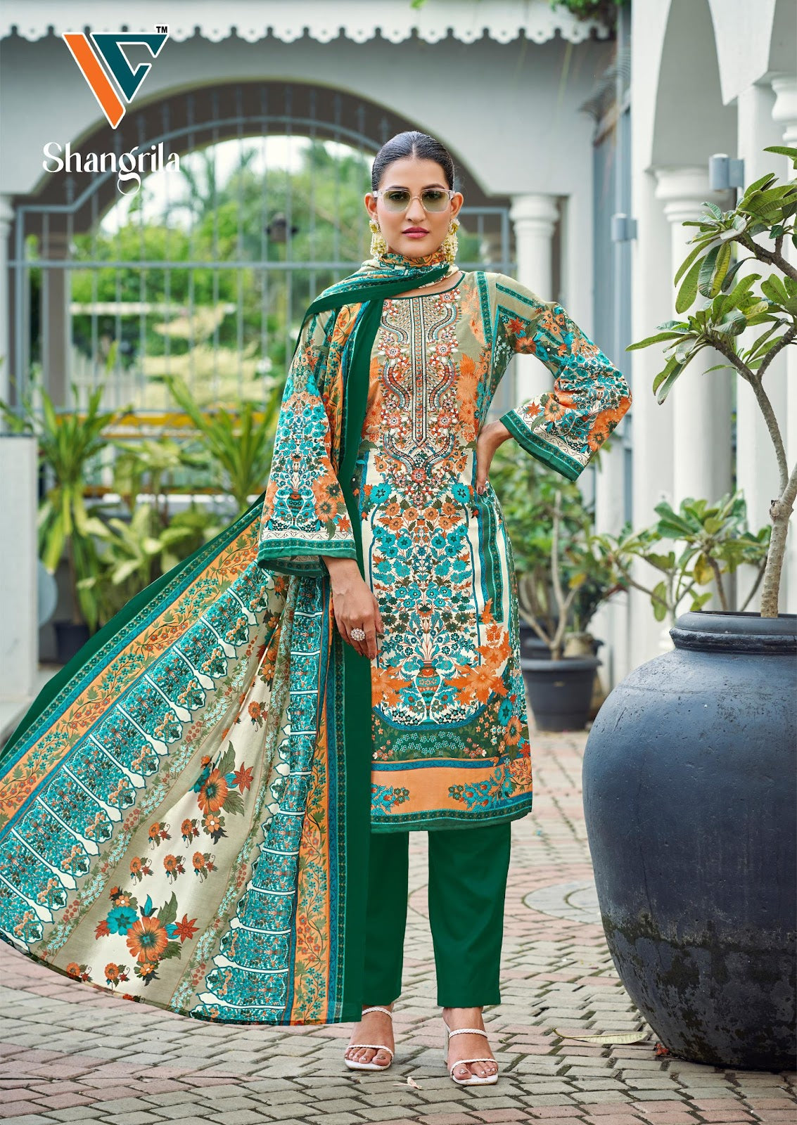 Shangrila Vol 2 Vandana Creation Reyon Karachi Salwar Suits Wholesaler Ahmedabad
